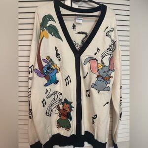 Disney Character Print Women's Cardigan - Cream and Black